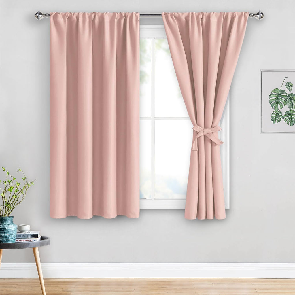 Jiuzhen Blackout Curtains for Bedroom - Thermal Insulated, Noise Reducing Room Darkening Privacy Rod Pocket Drapes for Girls Nursery Room, S…