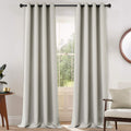 Yakamok Blackout Curtains for Bedroom, Room Darkening Thermal Insulated Grommet Top Drapes for Living Room, Light Beige,52x108 Inch, 2 Panels