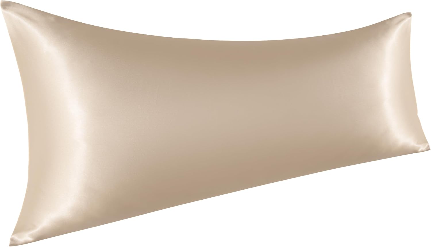 Ntbay Satin Body Pillowcase for Hair and Skin, Luxurious and Silky Pillow case with Envelope Closure, 20x54 Inches, Taupe 54 Inches