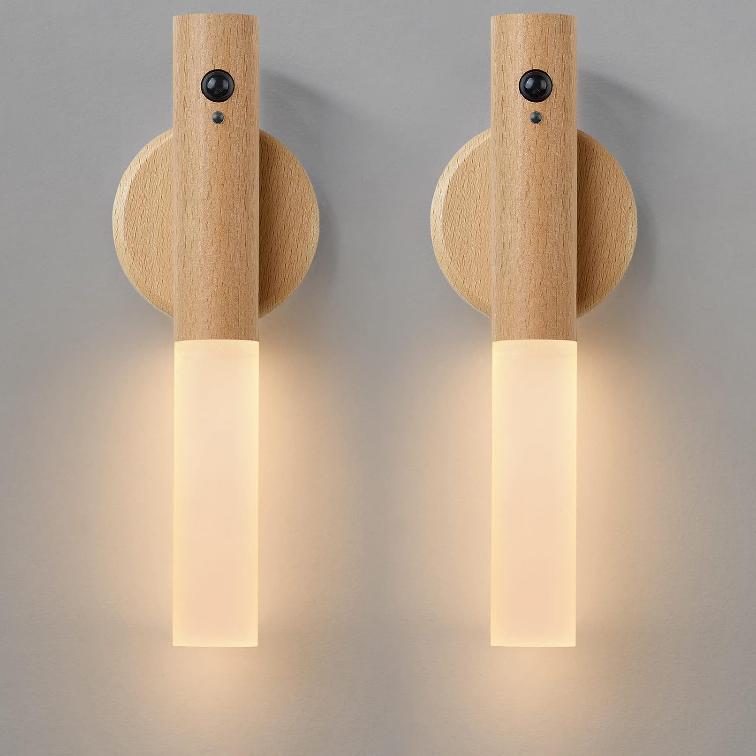 Montford Wall Sconces Set of Two Battery Operated, Motion Sensor Night Light Magnetic Wall Light Rechargeable Wall Sconce, Peel and Stick…