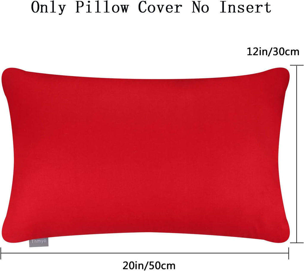 Thmyo 4-Pack 100% Cotton Lumbar Comfortable Solid Decorative Throw Pillow Case Rectangle Cushion Cover Pillowcase Blank Valentines Day DIY…