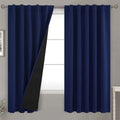 BGment Navy Blue 100% Blackout Curtains 63 Inches Long with Reducing Noise Liner, Rod Pocket and Back Tab Double Layer Full Room…