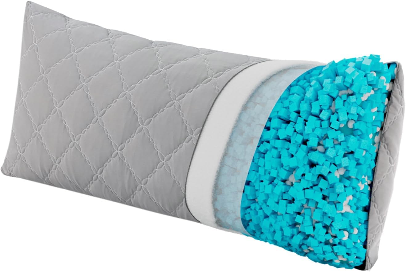 Bedelite Cooling Body Pillow for Adults, Creative Ultra Soft Cool-Touch Quilted Nylon-Spandex Body Pillow Cover, Adjustable Memory Foam Lon…
