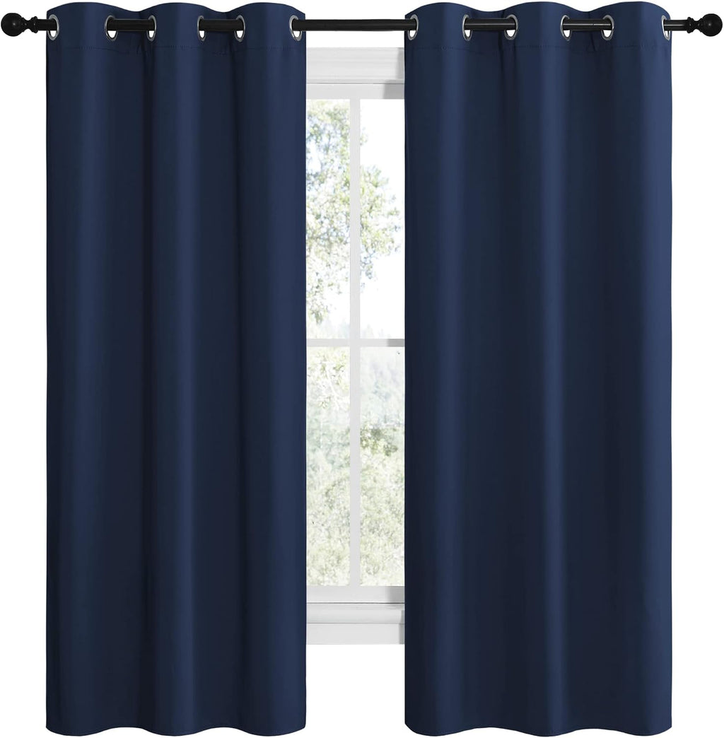 NICETOWN Blackout Draperies Curtains, All Season Thermal Insulated Solid Grommet Top Blackout Curtains/Drapes for Kid's Room (Navy, 1…