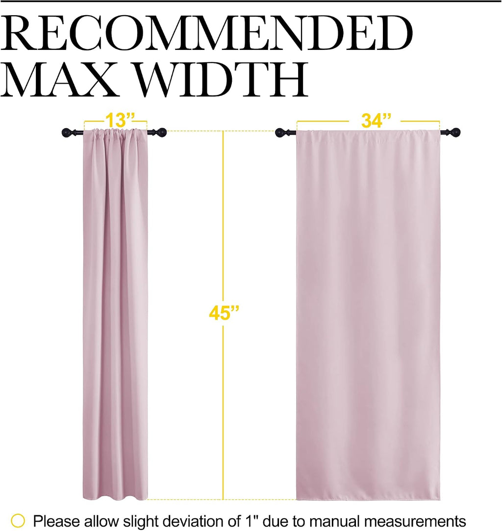NICETOWN Kitchen Curtains Thermal Insulated Curtains & Drapes, Small Window Blackout Curtain Panels for Girls Room (Lavender Pink, 34 in…