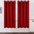 Lemomo Blackout Curtains 66 x 72 Inch Long Red Curtains Set of 2 Panels Room Darkening Curtains for Bedroom and Living Room 72 Inch Red