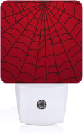 Red Spider Web Night Light, Plug Into Wall Decor for Stairway, Hallway, Kitchen, Dusk to Dawn Sensor Nightlights for Boys/Girls/Women/Men…
