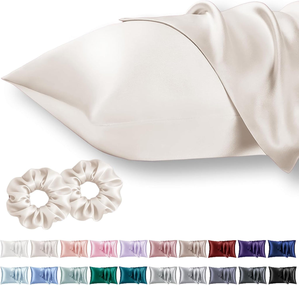 Vielit Queen Satin Pillowcase for Hair 2pc, Similar to Silk Pillow Cases, Easier comfort Than Silk Pillowcase, Gifts for Women…
