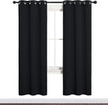 NICETOWN Bathroom Blackout Thermal Curtains and Drapes, Black Solid Thermal Insulated Grommet Blackout Drapery Panels for Window (2…