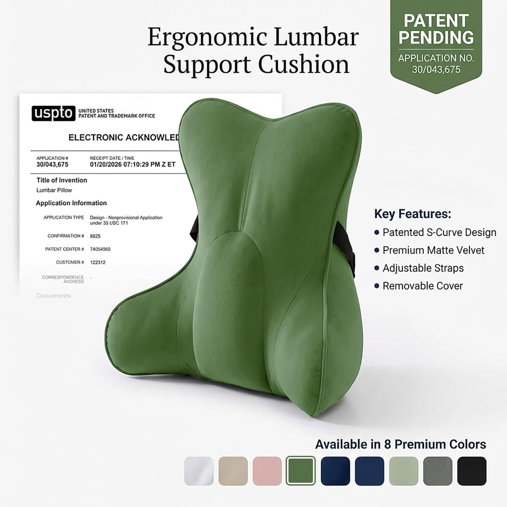 Ailuteie Lumbar Support Pillow(Pat. Pend) for Lower Back – Multi-Functional Ergonomic Lumbar Cushion, Reading Pillow for Office Chair, Car…