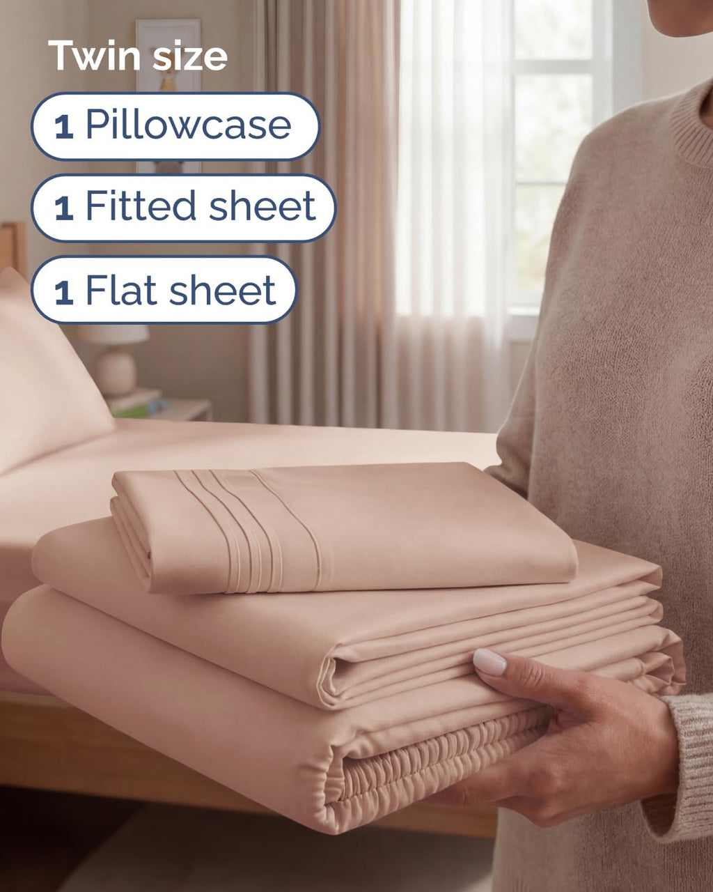 Twin Size 3 Piece Sheet Set - Comfy Breathable & Cooling Sheets - Hotel Luxury Bed Sheets for Women & Men - Deep Pockets, Easy-Fit, Extra…