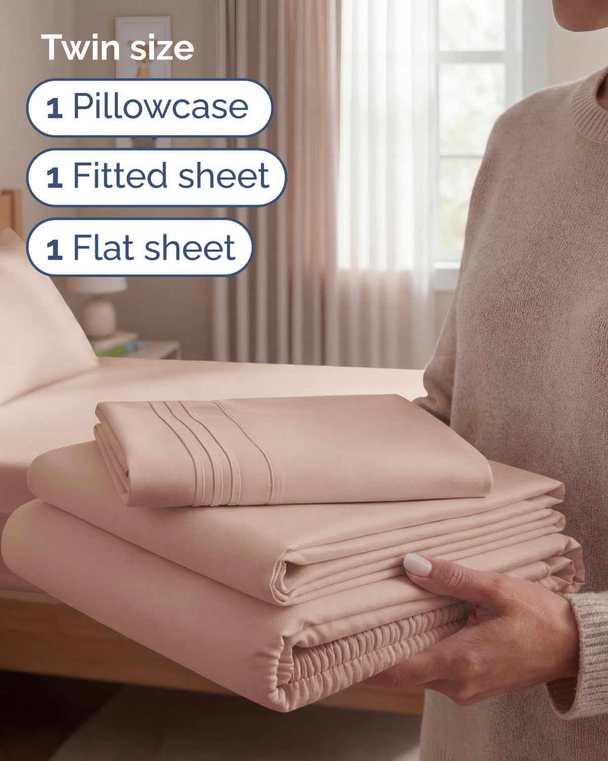 Twin Size 3 Piece Sheet Set - Comfy Breathable & Cooling Sheets - Hotel Luxury Bed Sheets for Women & Men - Deep Pockets, Easy-Fit, Extra…
