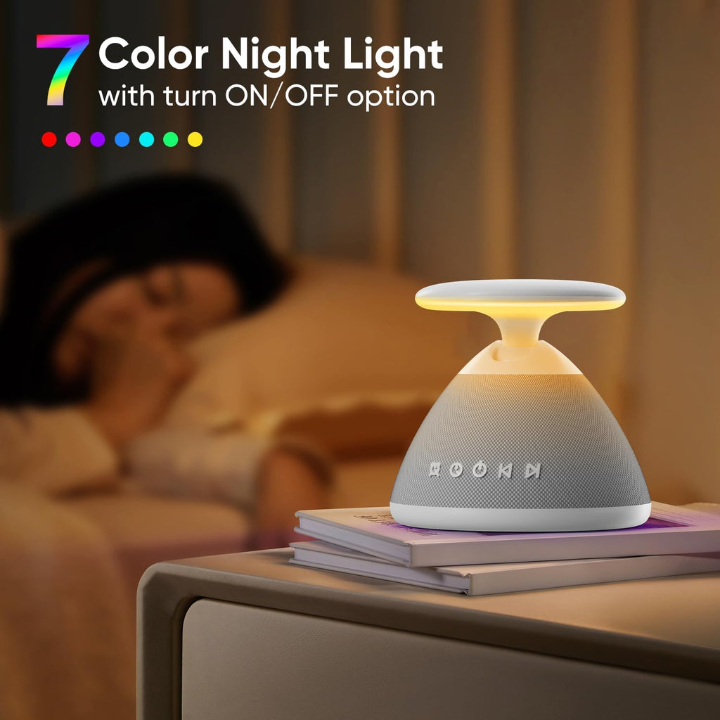 White Noise Sound Machine for Sleeping, 50 Non-Looping Soothing Sounds, 7 Color Night Light with Adjustable Brightness, Timer & Alarm…