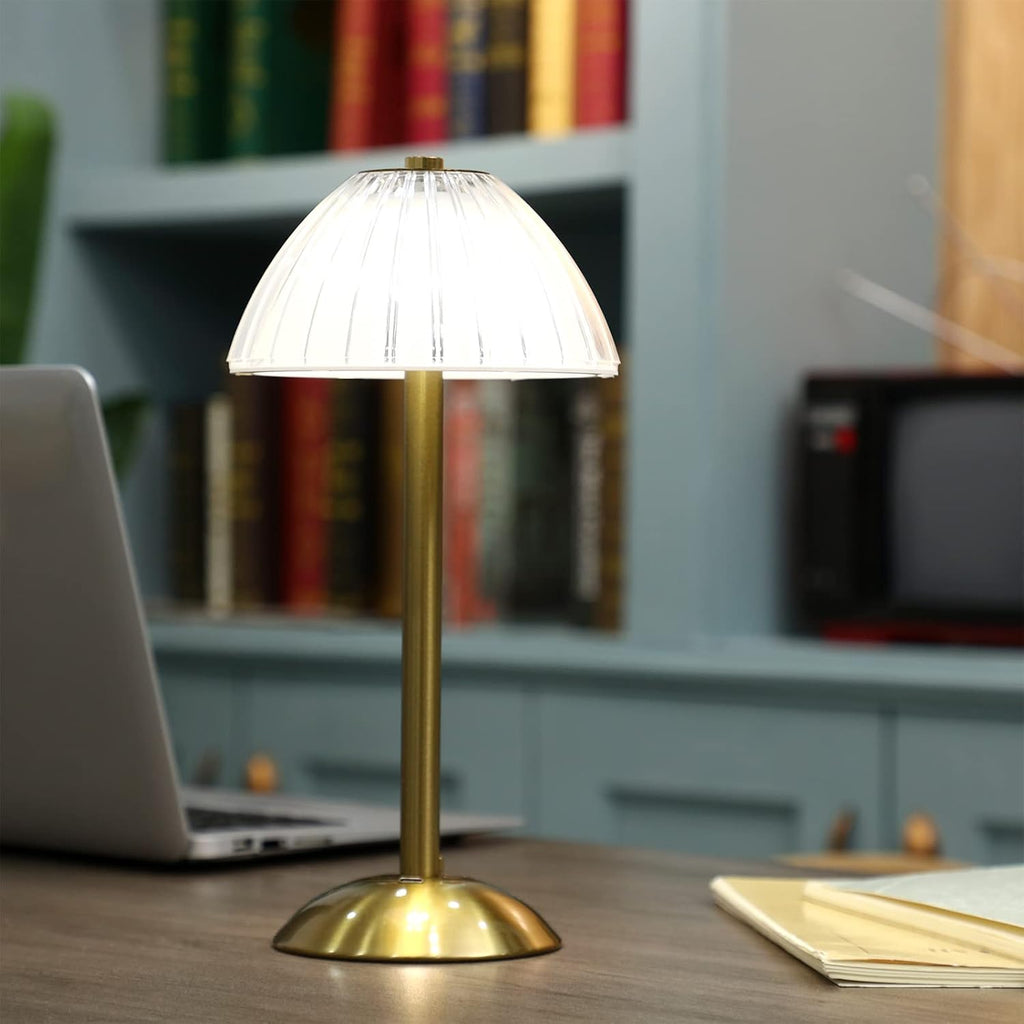 Liliful 1 Pcs Cordless Table Lamp Rechargeable Touch LED Small Gold Portable Battery Operated USB-c Desk Lamp 3 Color Dimmable for…