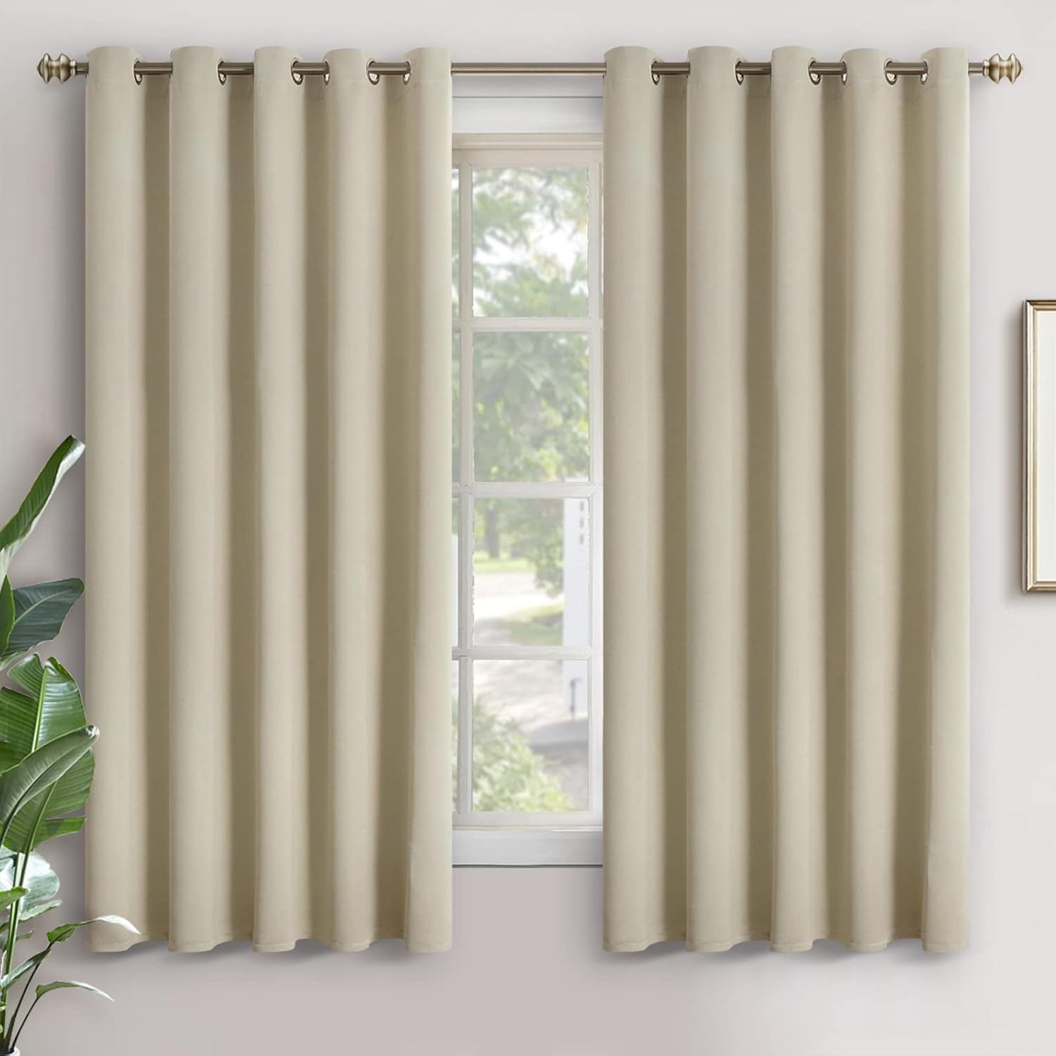 YoungsTex Blackout Curtains for Bedroom 70 x 63 Inch - Thermal Insulated Drapes with Grommet Top Room Darkening for Living Room Heat Light…