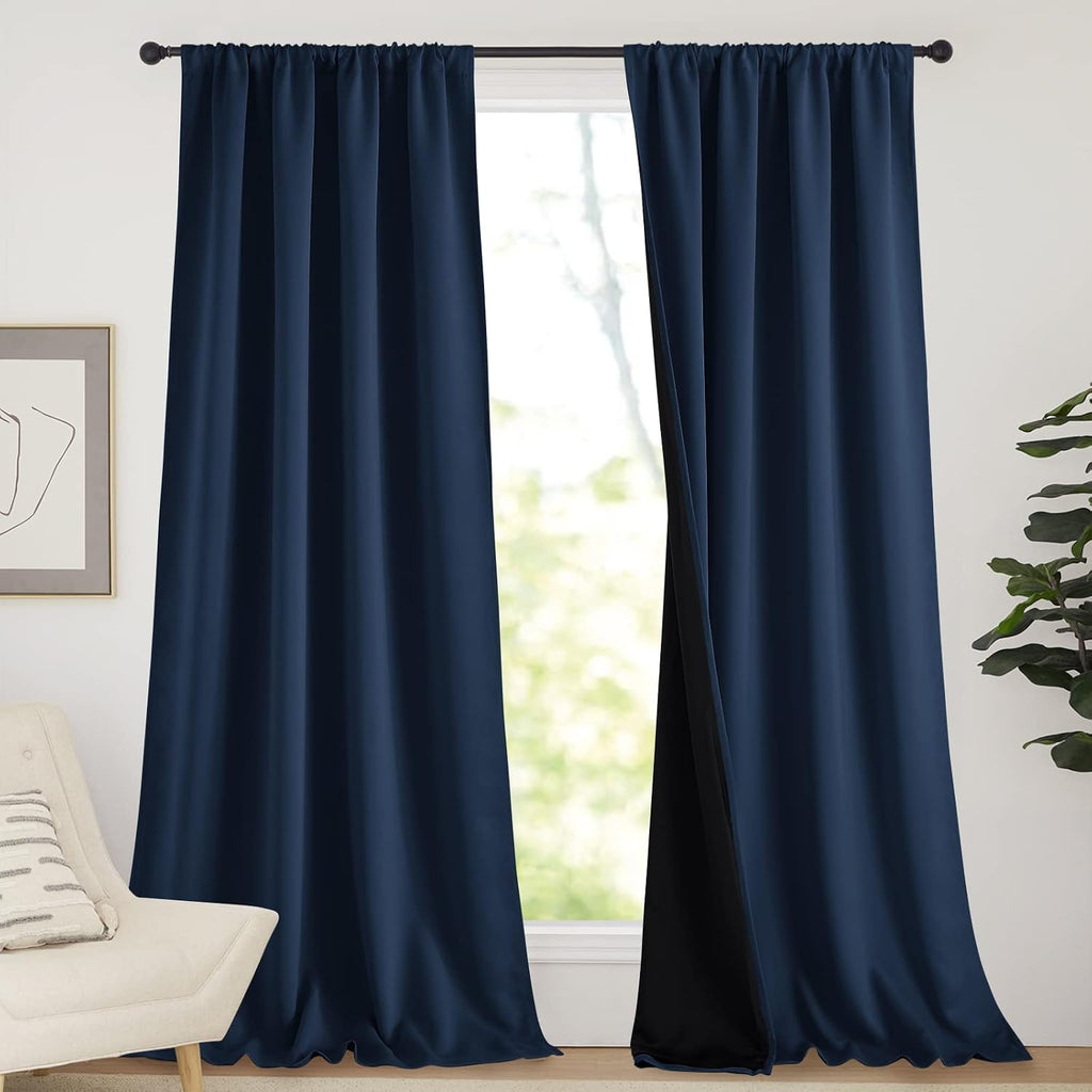Nicetown 100% Blackout Blinds, Laundry Room Decor Window Treatment Curtains, Thermal Insulated Energy Smart Drapes and Draperies for Villa,…