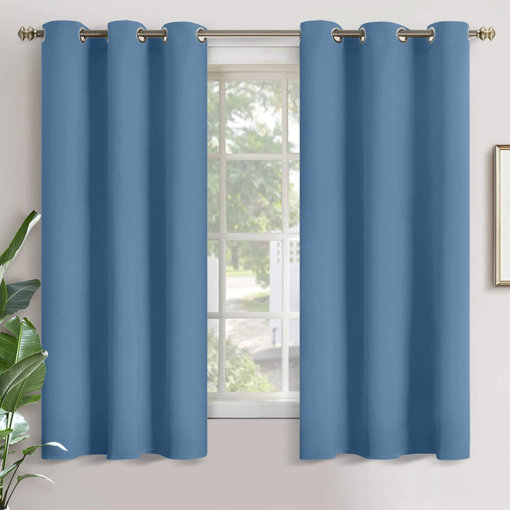 YoungsTex Denim Blue Blackout Curtains 68 Inch Length for Bedroom - Thermal Insulated Drapes with Grommet Room Darkening Window Treatments…