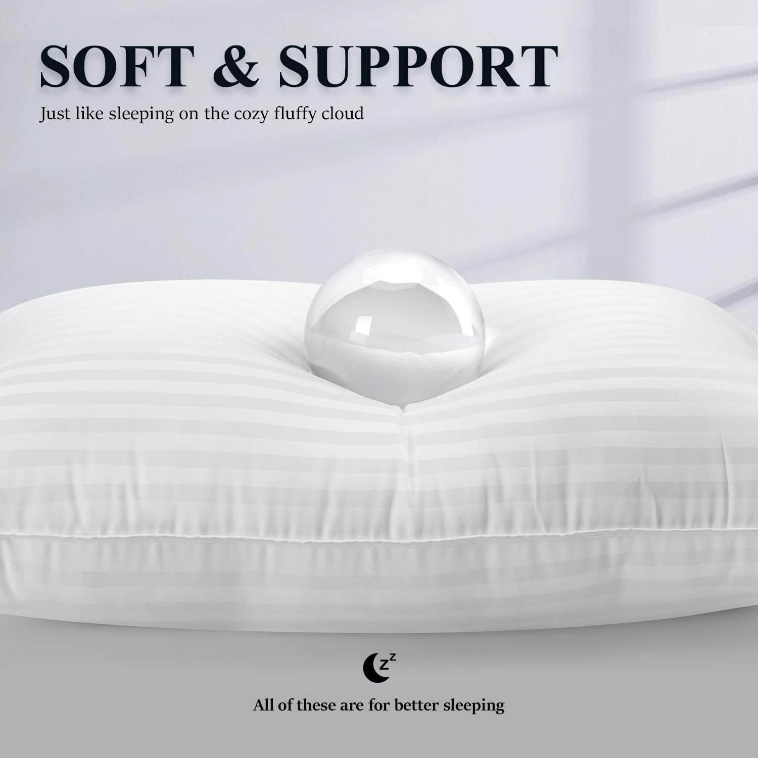 COZSINOOR Bed Pillows for Sleeping Queen Size - Hotel Quality Set of 2 - Breathable Cooling Down Alternative Microfiber Filled for Back…