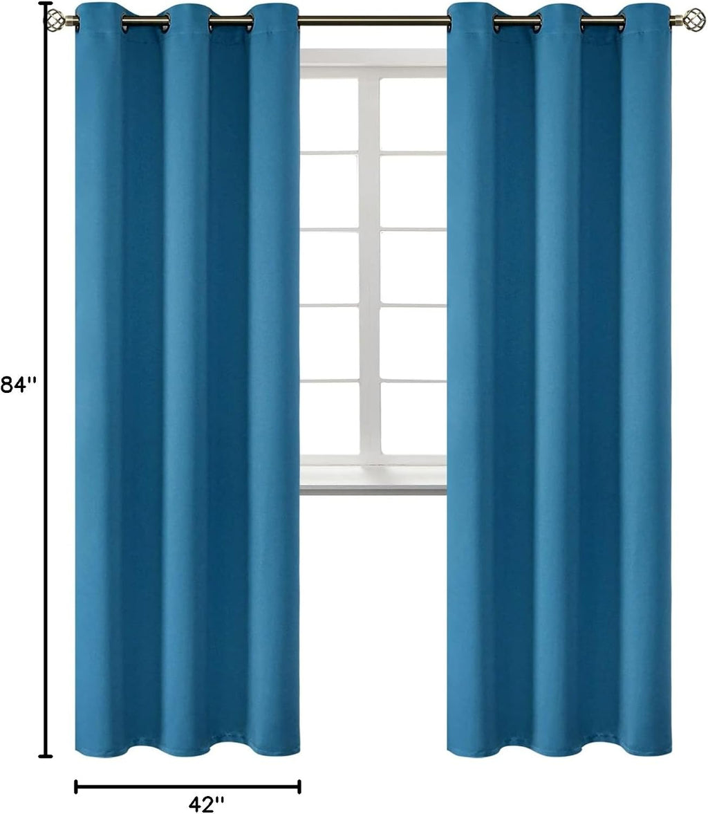 BGment Blackout Curtains - Grommet Thermal Insulated Room Darkening Bedroom and Living Room Curtains, Set of 2 Panels (42 x 84 Inch, Steel…