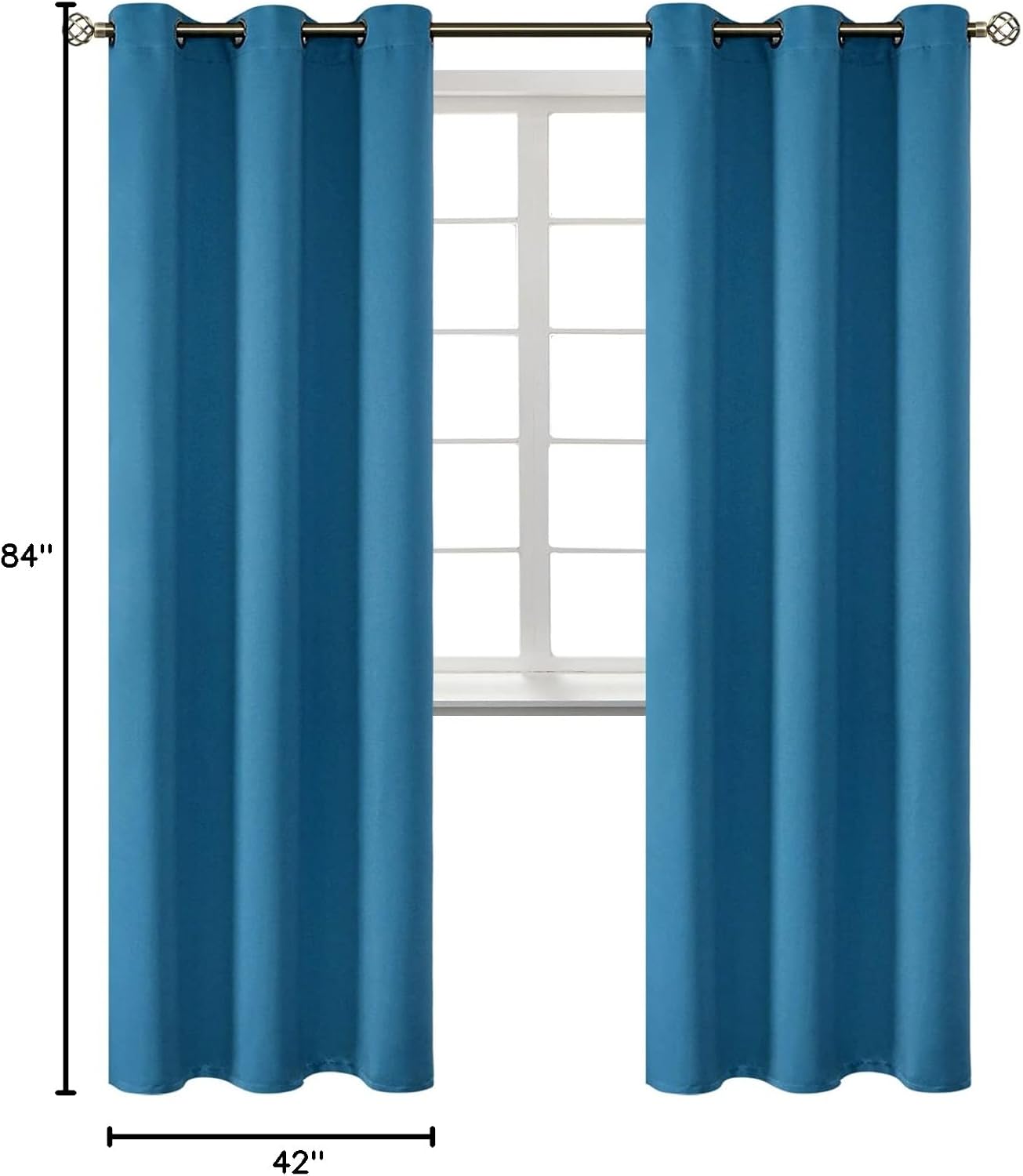 BGment Blackout Curtains - Grommet Thermal Insulated Room Darkening Bedroom and Living Room Curtains, Set of 2 Panels (42 x 84 Inch, Steel…