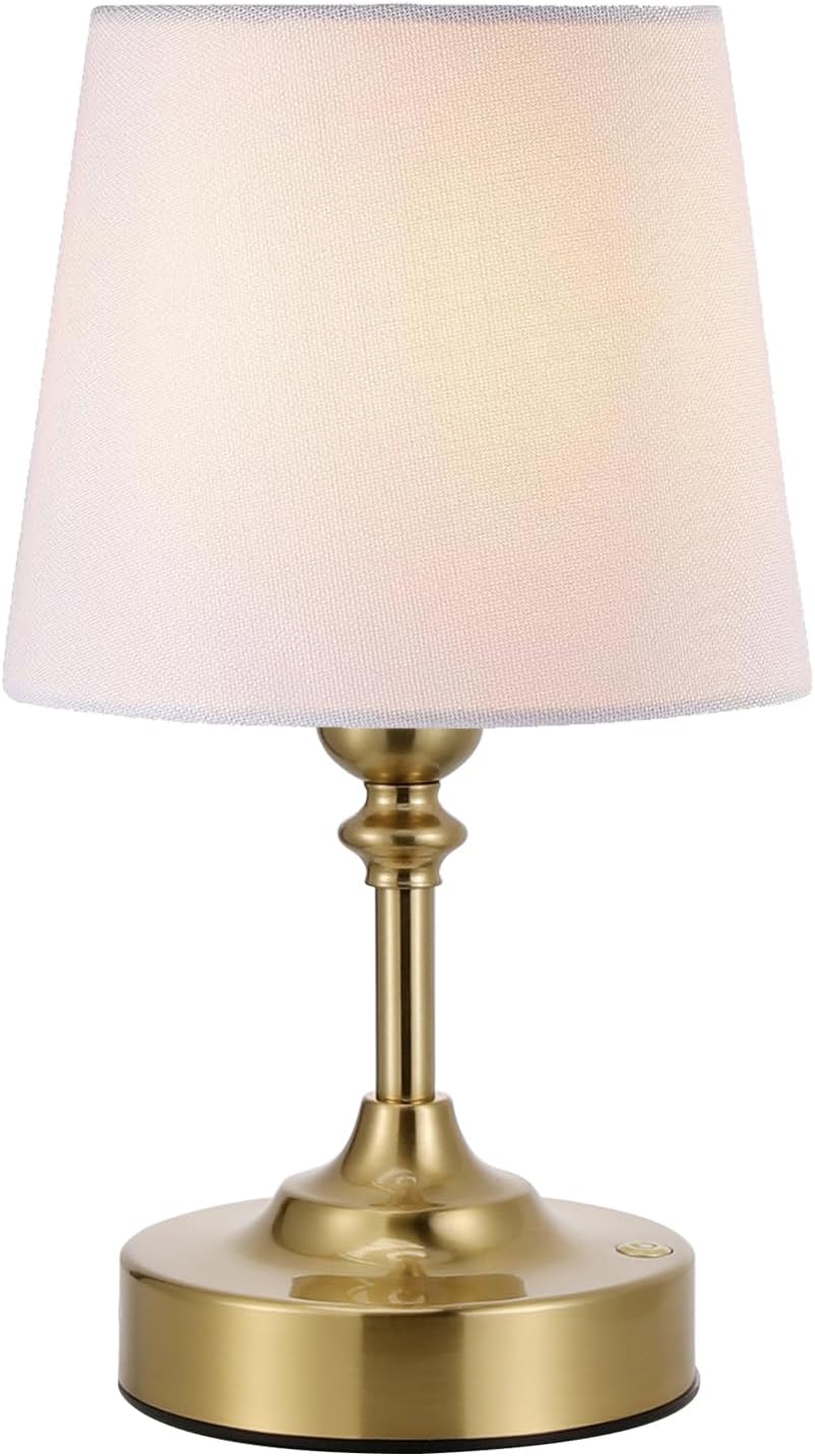 Kakanuo Mini Cordless Table Lamp Gold - 1 Pack 4000mAH Battery Operated Lamp for Decor, 3000K Stepless Dimming Touch Control Rechargeable…