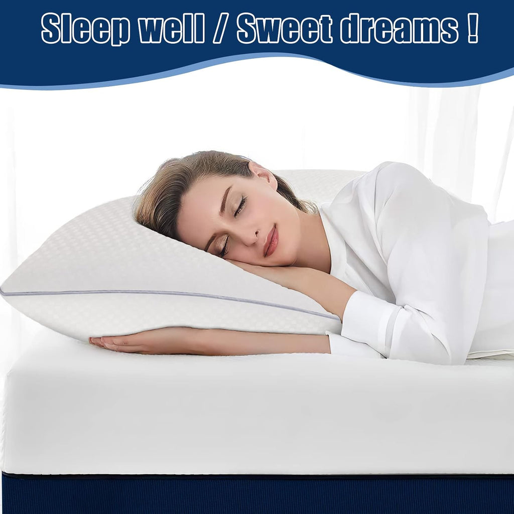 Piwaal Bed Pillows for Sleeping 2 Pack, Standard Size Pillows Set of 2, Down Alternative Filling, Pillow for Back, Stomach or Side…