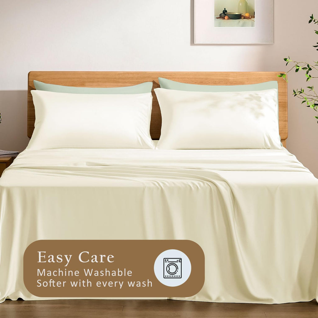 TOSMO Luxury Cooling Pillowcase Set of 2 | FSC® Certified | Viscose from Organically Grown Bamboo | Breathable Silky Soft Pillowcases…