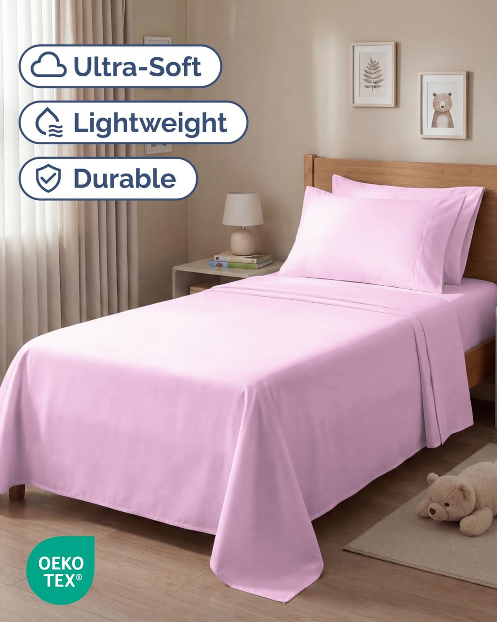 Twin 4 Piece Sheet Set - Comfy, Breathable & Cooling - Hotel Luxury Bedding for Women, Men, Kids, Teens & Children - 1 Flat & 1 Fitted…