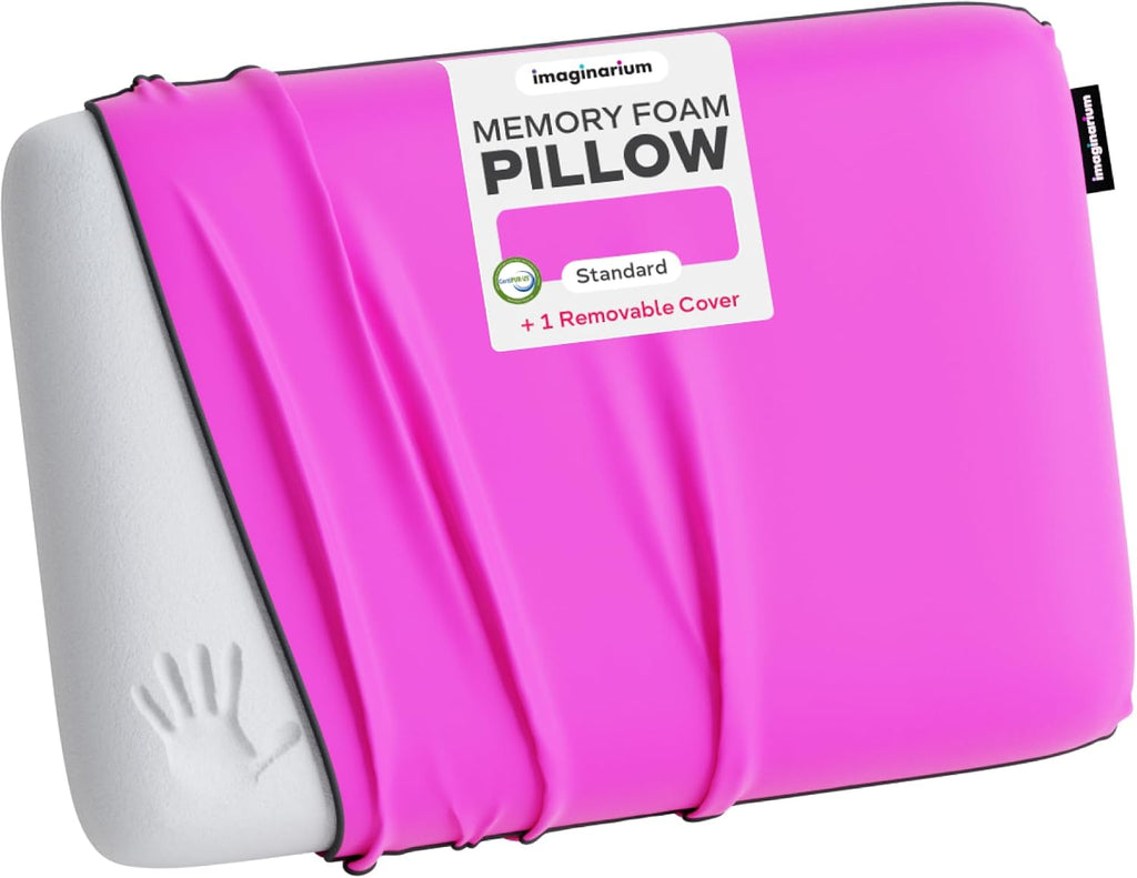 Imaginarium & Co Imaginarium Memory Foam Pillow for Bed - 16" x 24" Standard – Fun Decorative Colorful Pillow for Sleeping - Back, S…