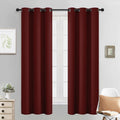 Yakamok Blackout Curtains for Bedroom, Thermal Insulated Blackout Window Curtains with Grommet Top for Living Room- Burgundy Red- 38W x…