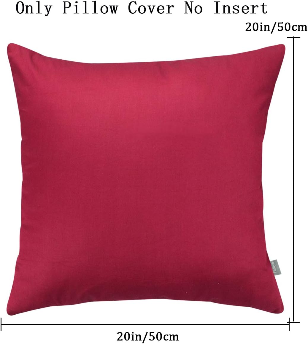 Thmyo 4-Pack 100% Cotton Comfortable Solid Decorative Throw Pillow Case, Square Cushion Cover Pillowcase Sublimation Blank Pillow Covers DI…