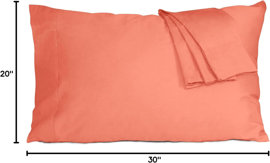 Homtec Pillow Cases, Standard Queen Size Cotton Percale Weave Pillowcases, Pre-Shrunk Breathable and Hypoallergenic Pillowcases, Set of 2 (…
