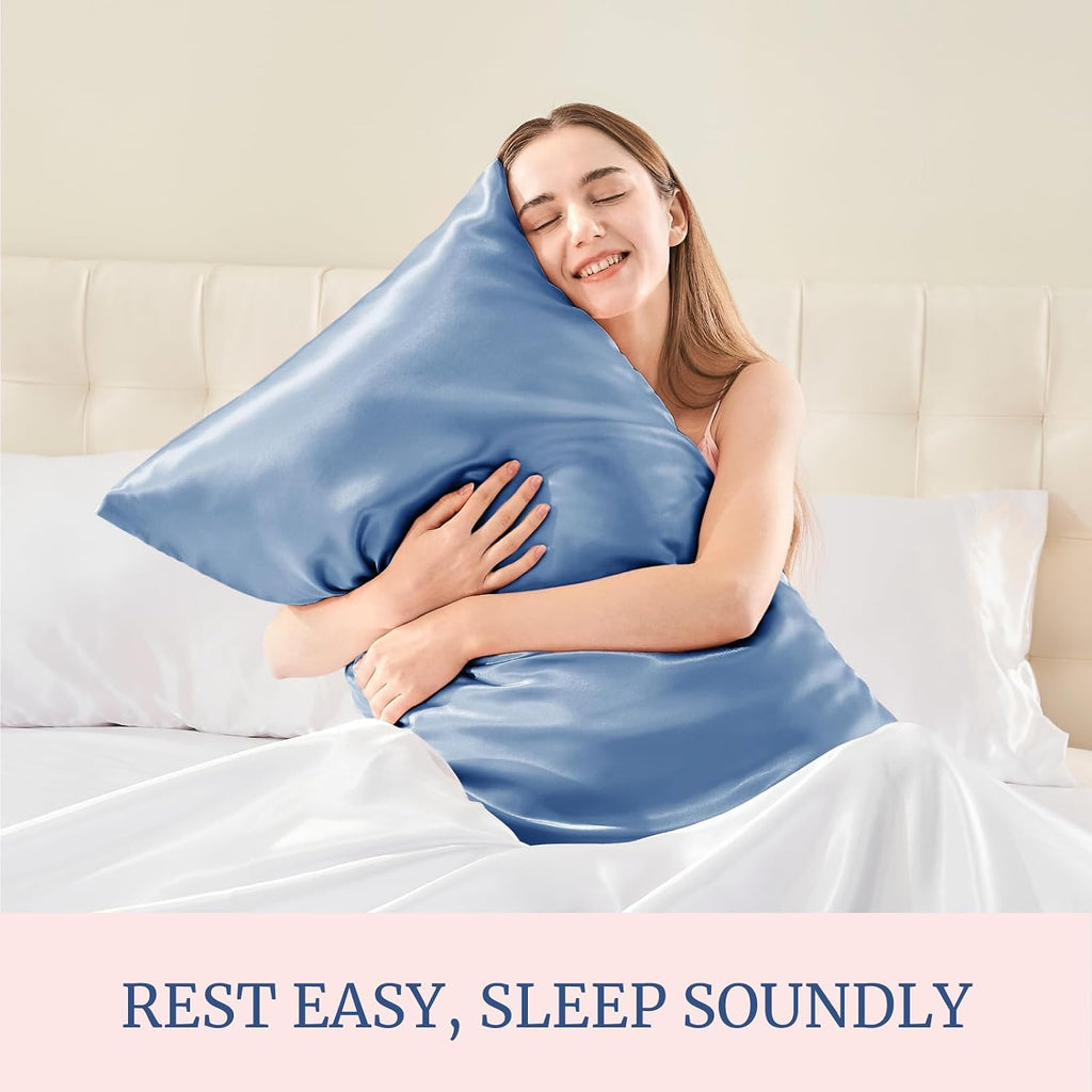 Bedelite Satin Pillowcase for Hair and Skin, Super Soft and Cooling Similar to Silk Pillow Cases 2 Pack with Envelope Closure, Gift for Wom…