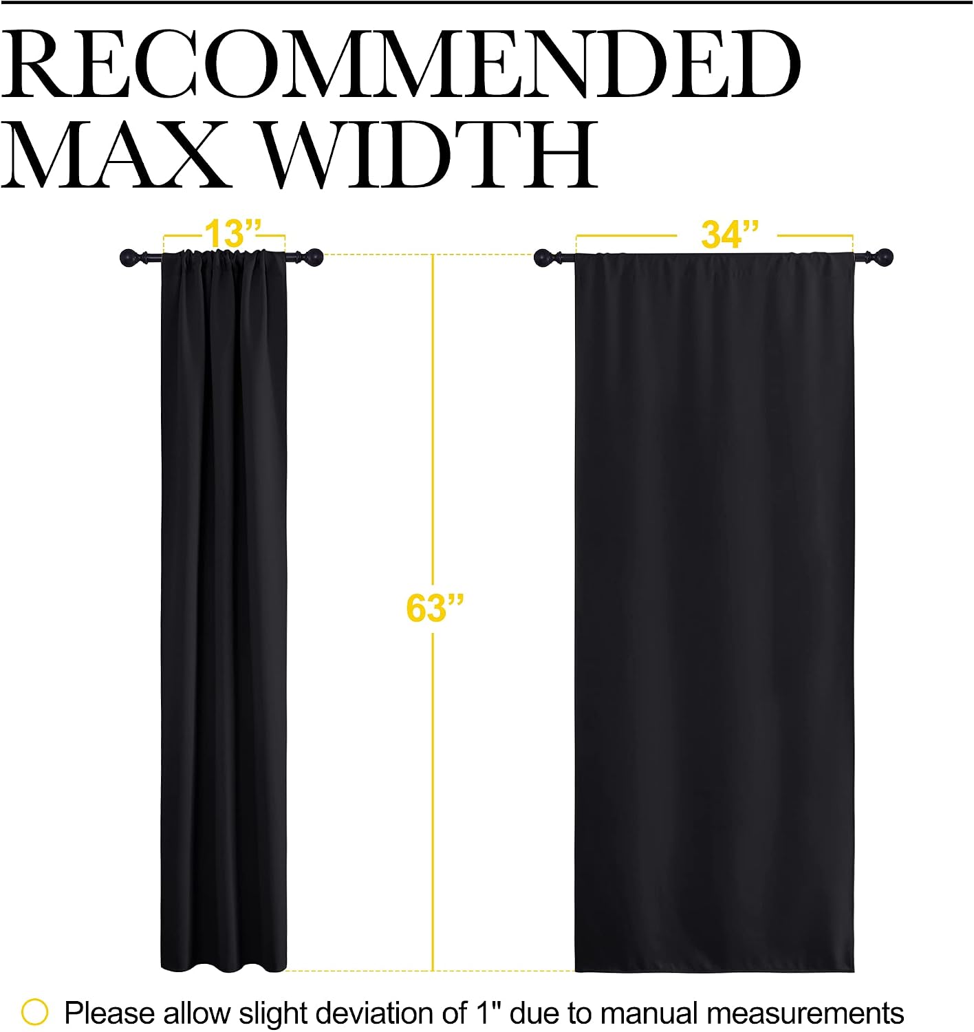 NICETOWN Black Out Curtain Panels for Kitchen - Energy Smart Decoration Thermal Insulating Blackout Drapes/Draperies for Small Window (2…