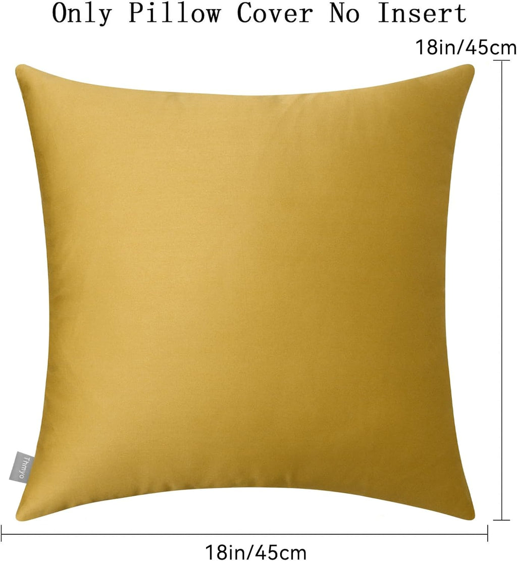 Thmyo 4-Pack 100% Cotton Comfortable Solid Decorative Throw Pillow Case Square Cushion Cover Pillowcase Sublimation Blank Pillow Covers DIY…