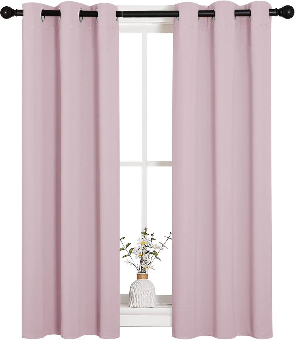 NICETOWN Blackout Curtain Panels for Girls Room, Nursery Essential Thermal Insulated Solid Grommet Top Blackout Drapes (Baby…