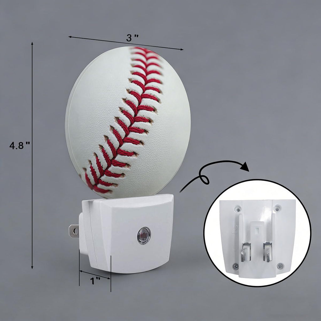 Baseball Stitches Night Light Auto Sensor Led Dusk to Dawn Lamp Home Decor for Men Women