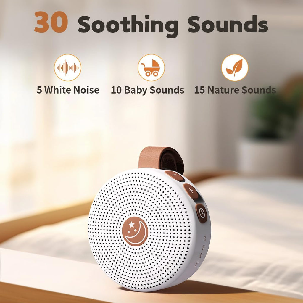 Sound Machine Mini Portable Baby White Noise Machine with 30 Soothing Sounds for Kids Adults Auto-Off Timer 32 Volume Levels Rechargeable…