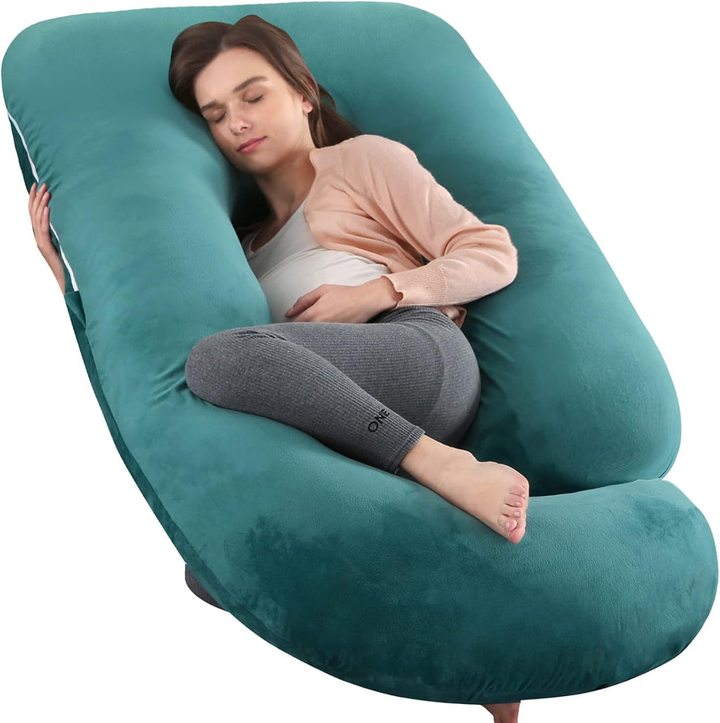 U-Shaped Full Body Pregnancy Pillow for Sleeping – 57" Maternity Pillow with Removable Cover, Support for Back, Legs, Belly & Hips…