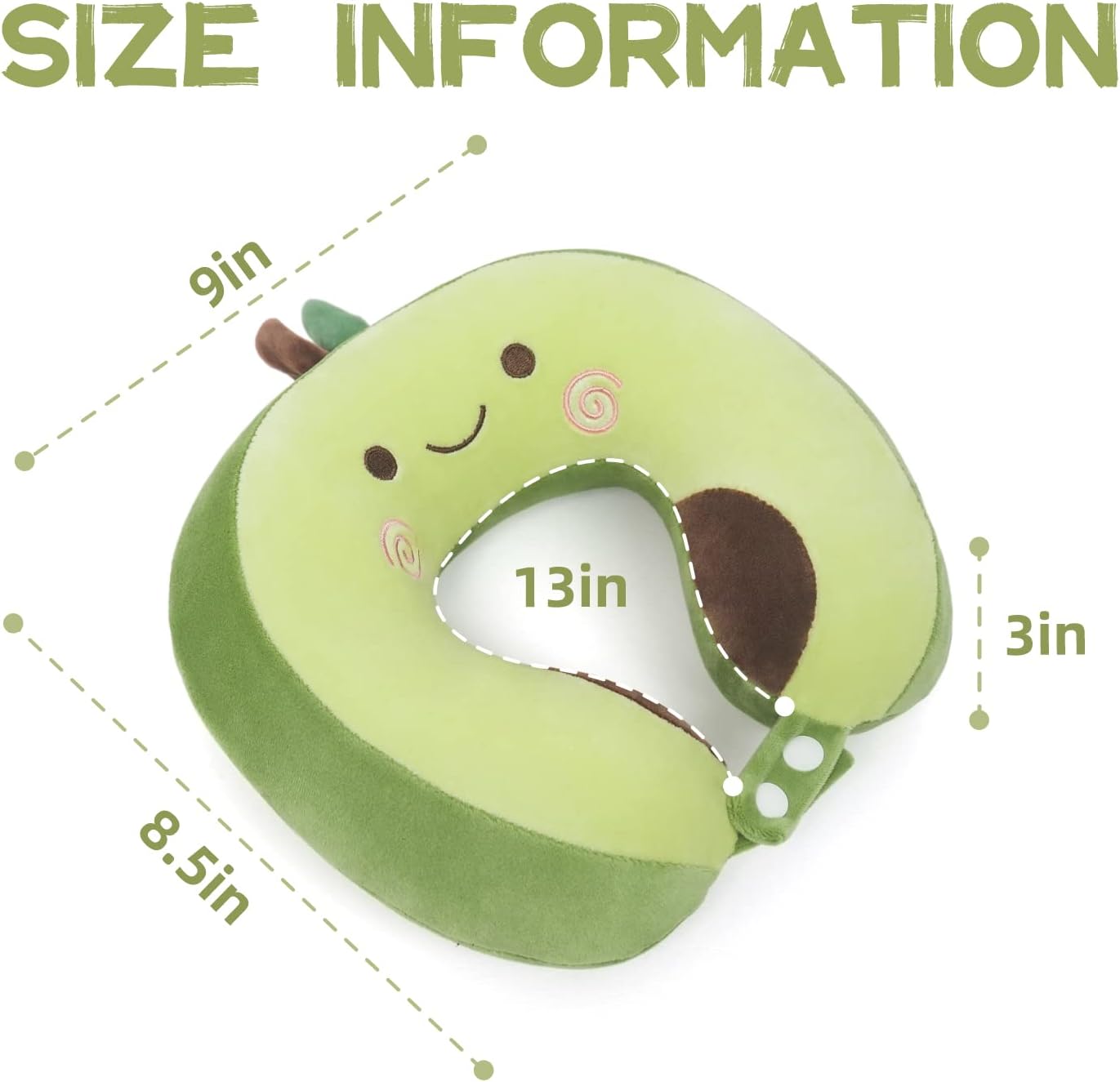 NiuniuDaddy Niuniu Daddy Avocado Kids Travel Neck Pillow for 3-8 Years Old, Soft Memory Foam Cervical Neck Support Pillow for Sleeping Airp…