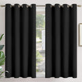 YoungsTex Black Blackout Curtains 45 Inches Length for Short Window - Thermal Insulated with Grommet Room Darkening Curtains for Bedroom Ki…