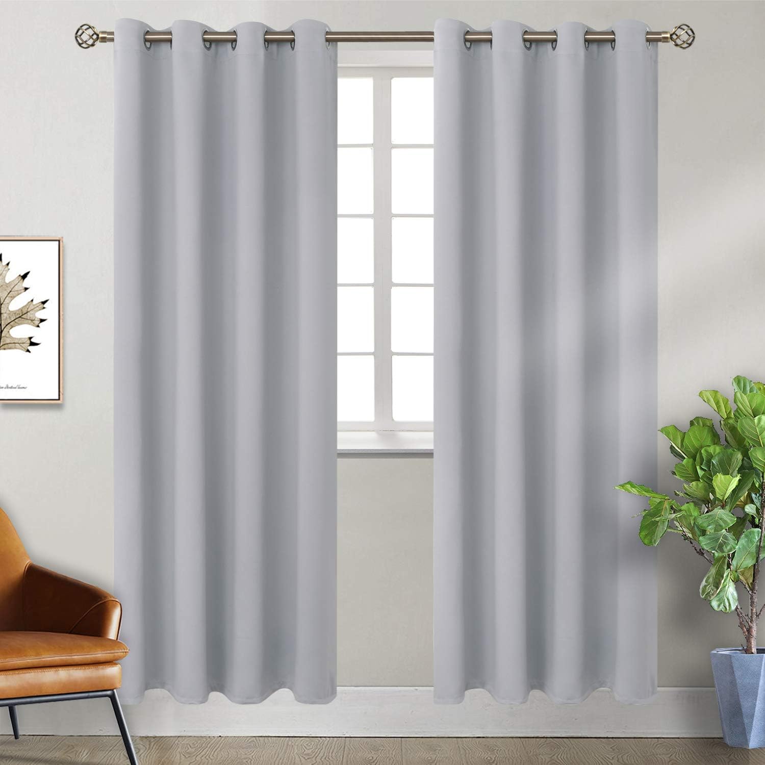 BGment Room Darkening Curtains for Bedroom - Grommet Thermal Insulated Window Treatments Light Blocking Curtains for Living Room, Set of 2…