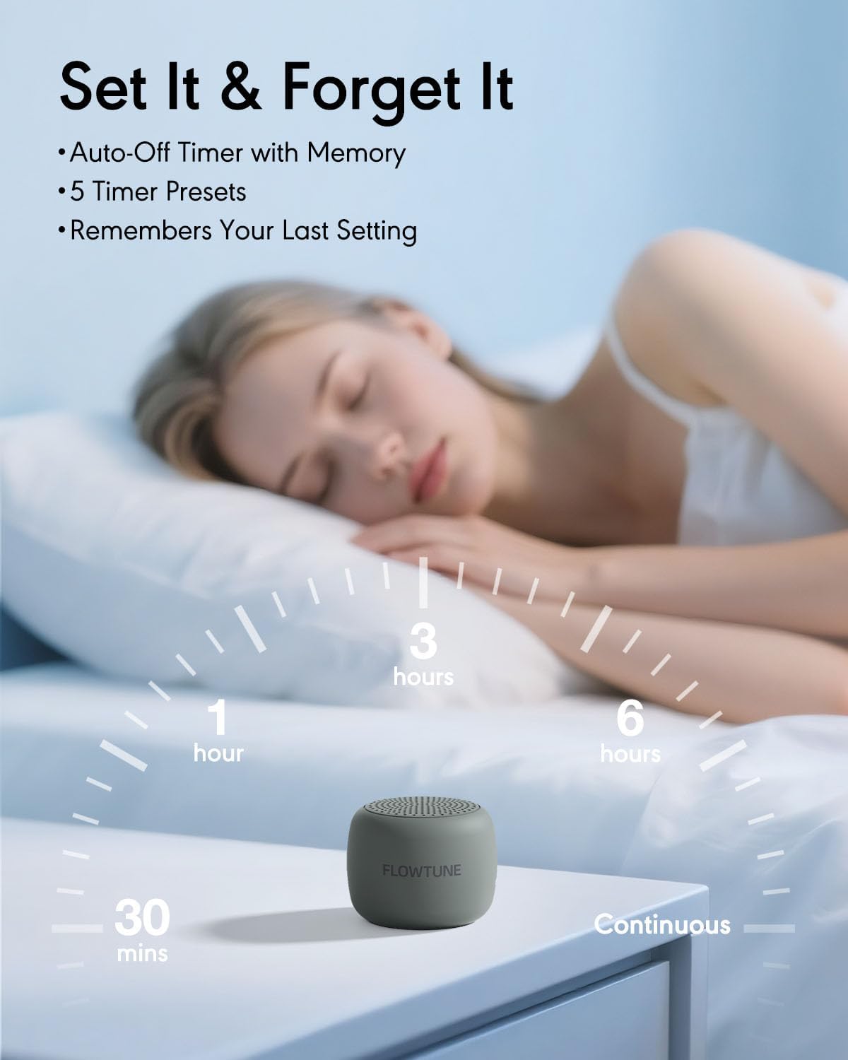 Sound Machine Flowtune White Noise Machine for Baby Adults, Mini Portable Sound Machine for Travel, 6H Timer, 18 Soothing Sleep Sounds…