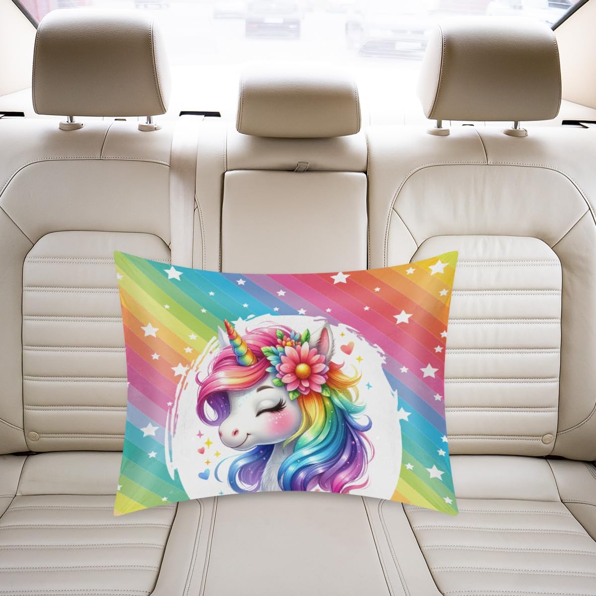 Satin Pillowcase for Hair and Skin Flower Rainbow Unicorn Soft Silk Pillow Case with Envelope Closure Cooling Pillow Cases Slip Standard…