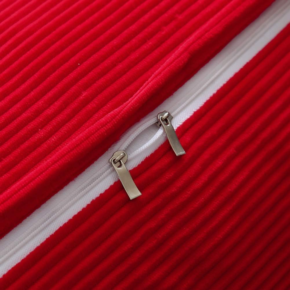 WOWMAX 100% Cotton Corduroy Wedge Pillow Covers Cases for Our Reading Pillows Large Bolster Headboard Backrest Wedge Pillow Cover Red…