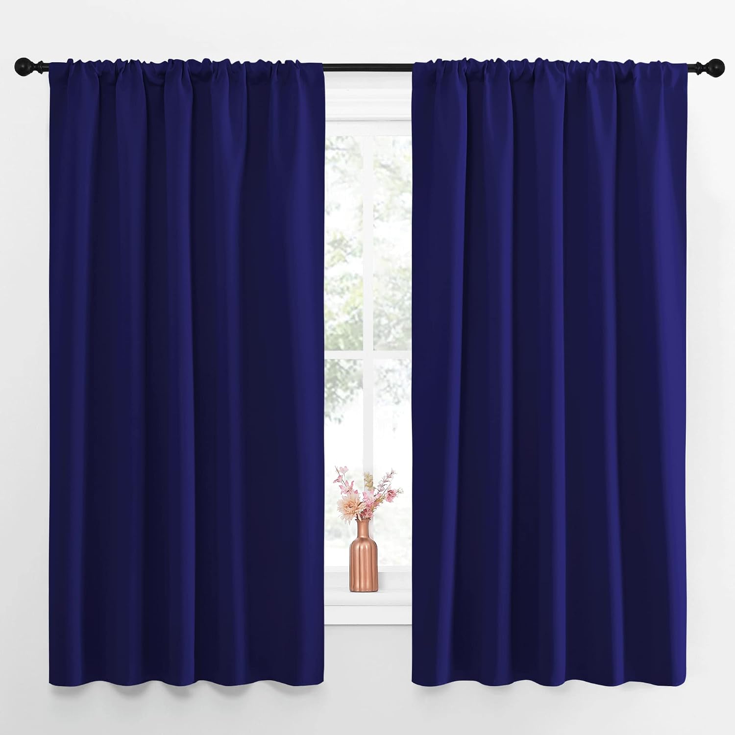 NICETOWN Curtains Blackout Draperies - Modern Design Thermal Insulated Solid Rod Pocket Top Blackout Drapes for Kid's Bedroom, Window…