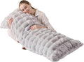 20"x54"Luxury Shaggy Faux Fur Body Pillow Cover, Bubble Fluffy Plush Bed Body Pillowcase with Zipper Closure, Plush Long Pillow Cover for…