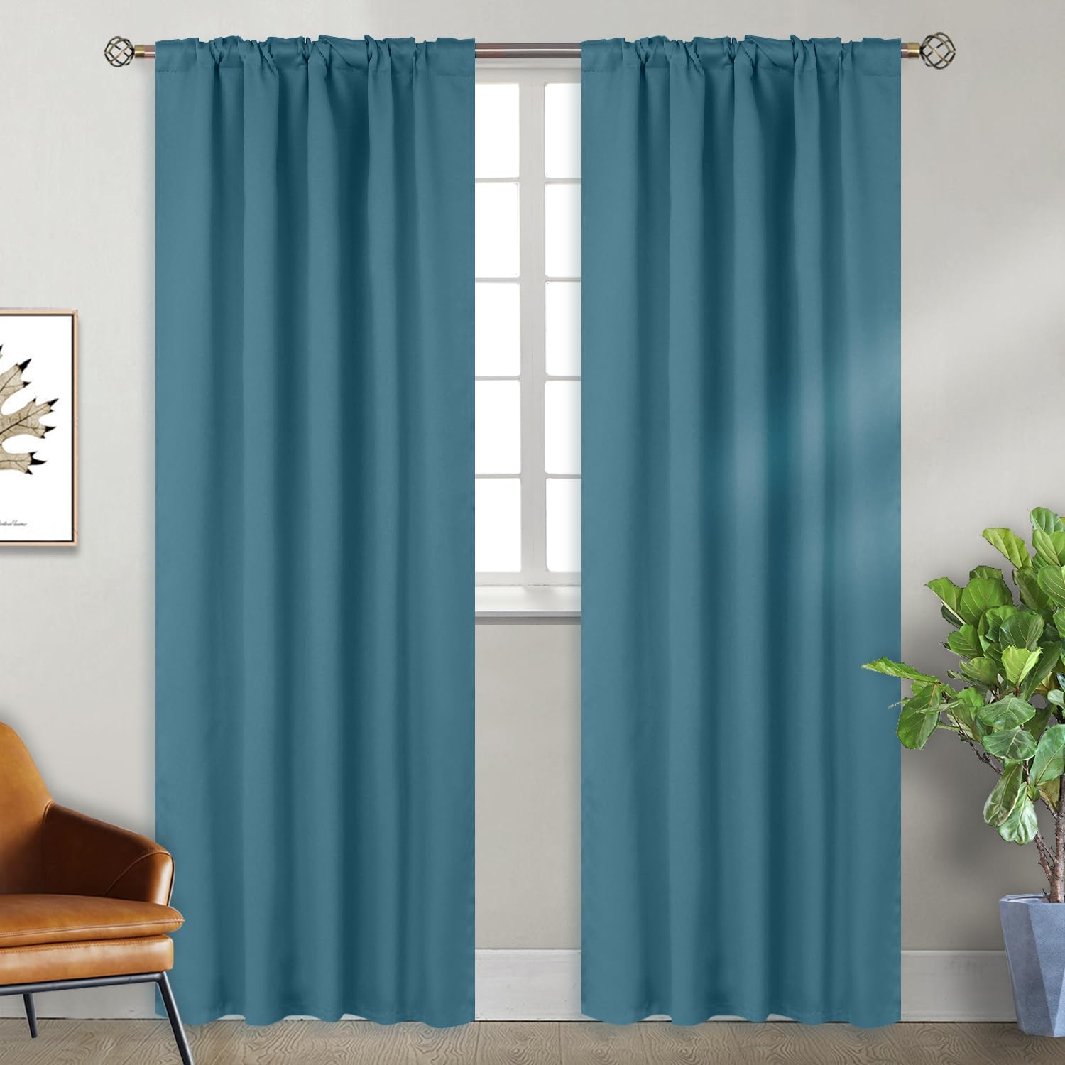 BGment Window Curtains for Bedroom - 84 Inch Rod Pocket and Back Tab Thermal Insulated Room Darkening Curtains for Living Room, 2 Curtain P…