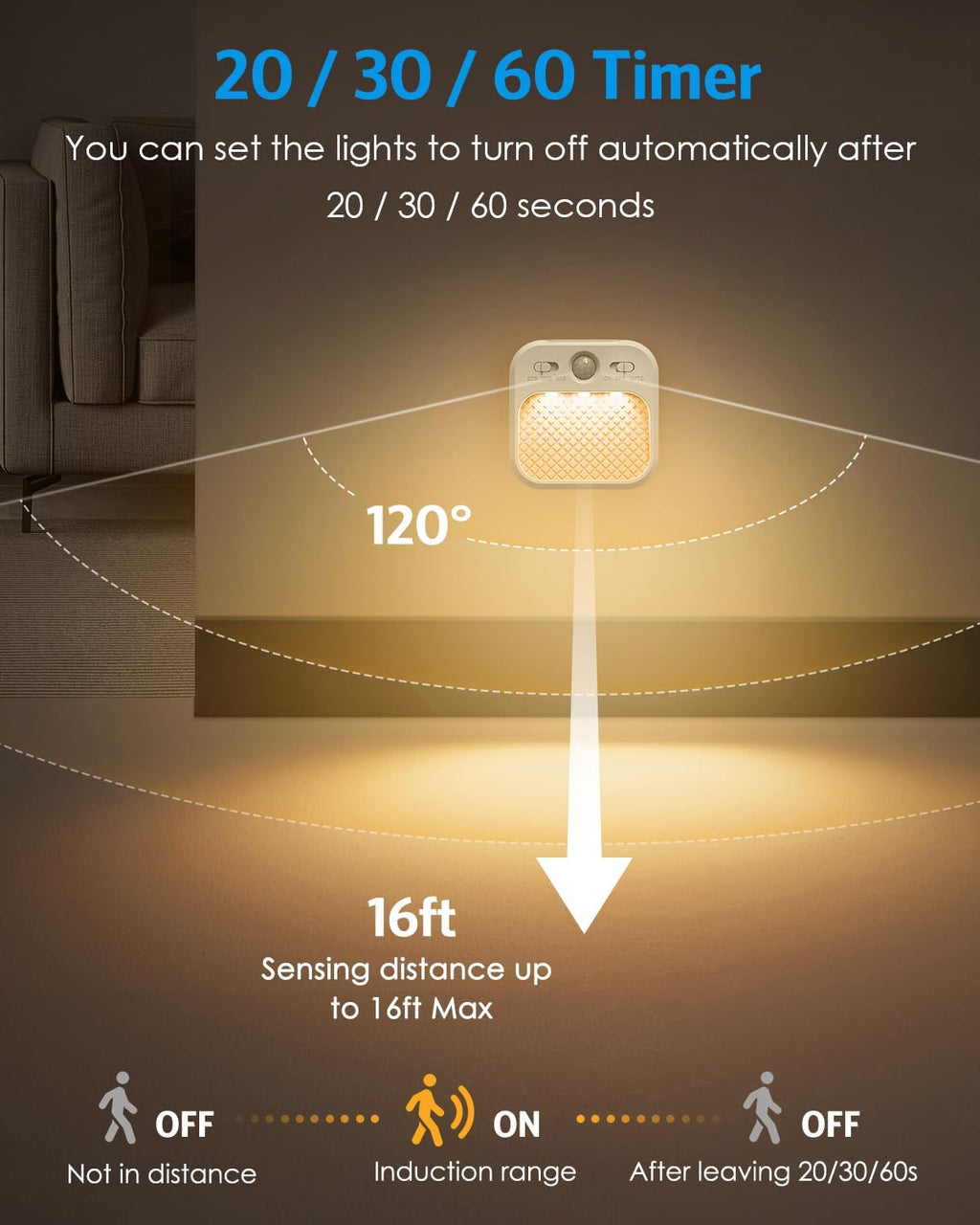 AMIR Rechargeable Battery Night Light, Upgraded Dimmable Motion Sensor Light with Timer, 3 Modes, 3000/4500/6000K, Stick on LED Wall…