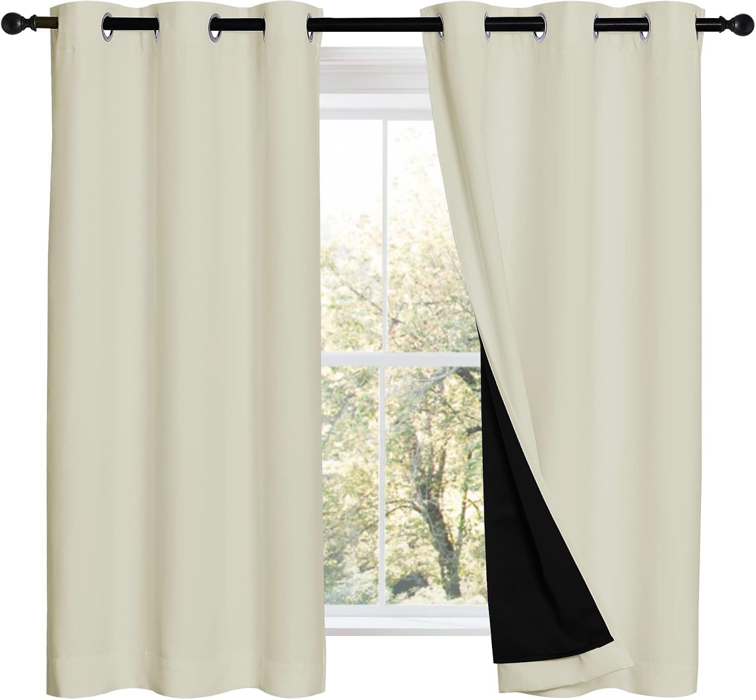 Nicetown Warm Curtains for Winter, Bedroom Full Blackout Curtain Panels, Great Job for Blocking Light, Complete Blackout Draperies with Bla…